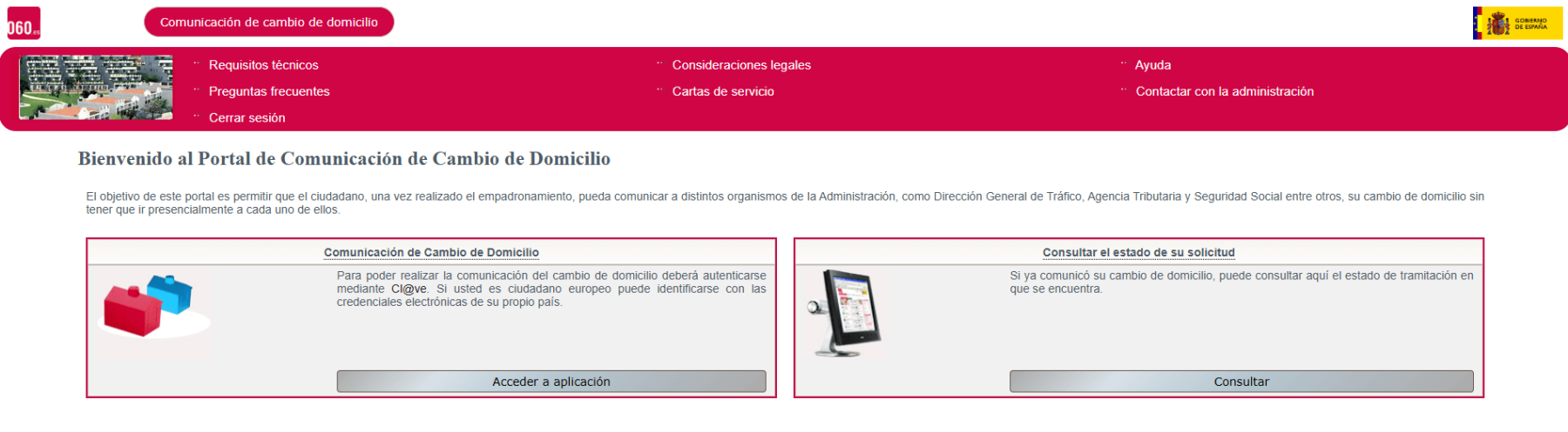 Portal de comunicaci&oacute;n cambio de domicilio